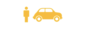 Ícone de um condutor ao lado do carro