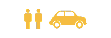 Ícone de dois condutores ao lado do carro